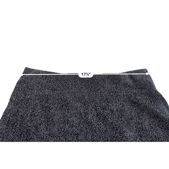 Ann Taylor LOFT Wool Blend Tweed Mini Skirt Women's Large Black Gray Lined - Picture 4 of 6